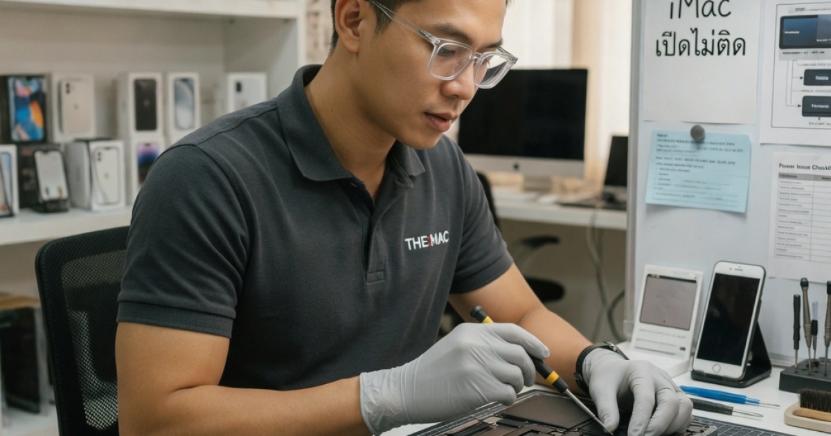 iMac เปิดไม่ติด แก้ไขอย่างไร วิเคราะห์อาการและราคาซ่อมปี 2026