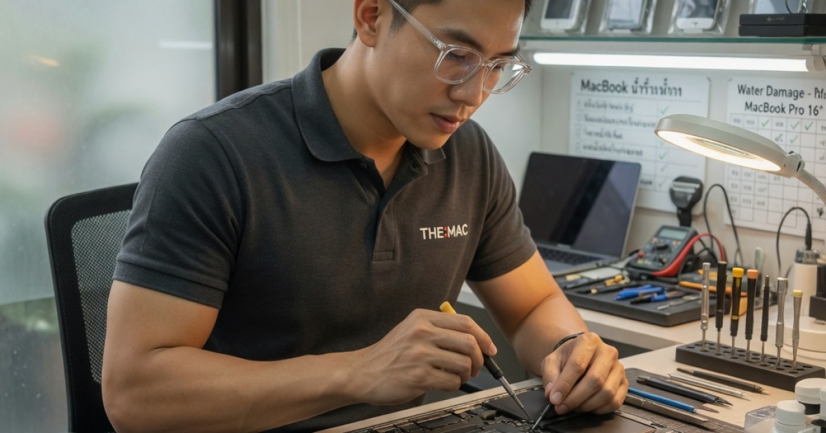 MacBook น้ำเข้า ซ่อมได้ไหม วิธีวิเคราะห์อาการและราคาซ่อมปี 2026