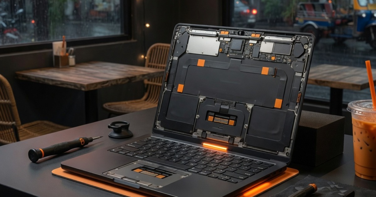 เปลี่ยนจอ MacBook 2569 วิเคราะห์ปัจจัยจากพฤติกรรมใช้งานต่อเนื่องในร้านกาแฟกรุงเทพยุค M4