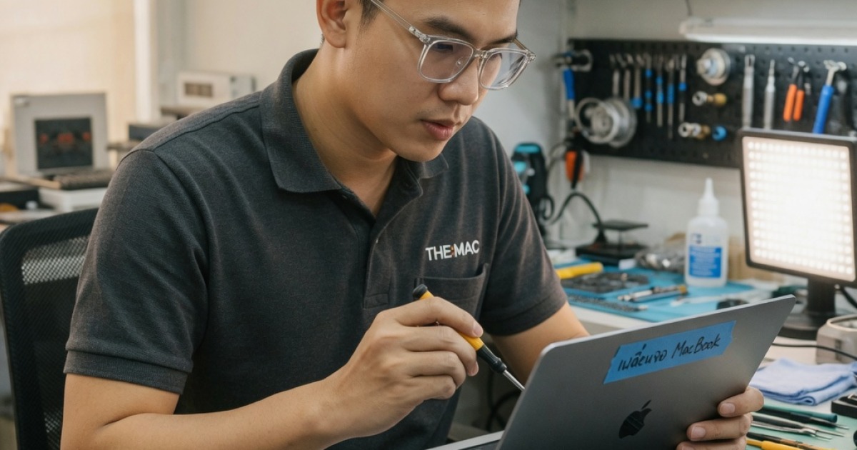 เปลี่ยนจอ MacBook ราคาเท่าไหร่ ใช้เวลาซ่อมนานไหม ใกล้ฉัน ลาดพร้าว